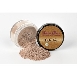 20pc STARTER KIT w/BRUSHES (LIGHT TAN & DEEP TAN) Mineral Makeup Sample Size Set Foundation Blush Veil Eye Shadows