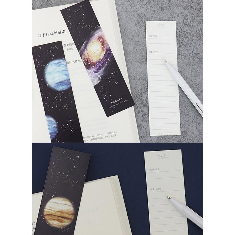 moin 2509sor132 Bookmarks Set of 30 Planets Space Earth Moon