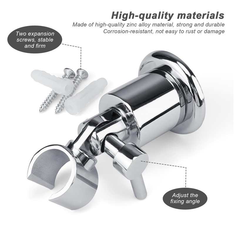 KINHARD Full Metal Shower Head Holder, Shower Head Holder, Wall
