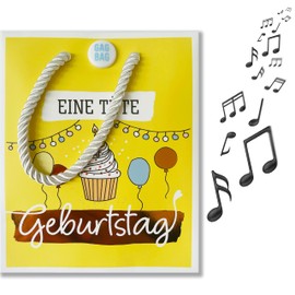 bentino Music gift bag for children's birthday, when opening the bag you hear the song "Wie schön, dass Du geboren bist", great surprise for children, GagBag