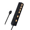 Elecom ECT-2820BK Power Strip Lightning Guard, 6 Slots, 6.6 ft