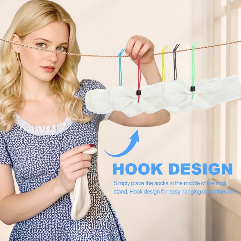 Sock Clips Locks Your Socks,Laundry Sock Holder and Tie Clips,Stocking