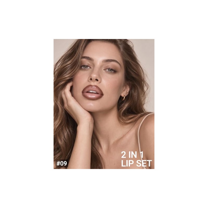 Erinde Barra de labios y perfilador 2 en 1,#09
