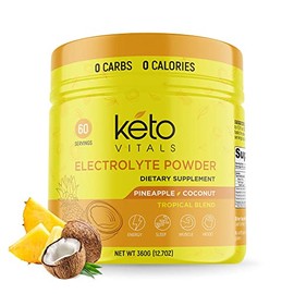 Keto Vitals Polvo de electrolitos  Electrolitos aptos para Keto con potasio, magnesio, sodio y calcio  Suplemento de electrolitos bebida energética...