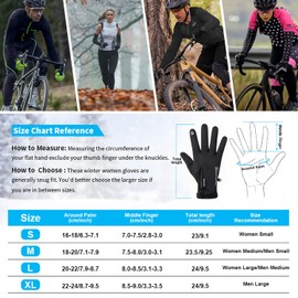 DSLIHA Winter Warm Gloves for Men and Women,Cycling Gloves Anti Slip Touchscreen Gloves Windproof Thermal Gloves Cold Weather (XL)