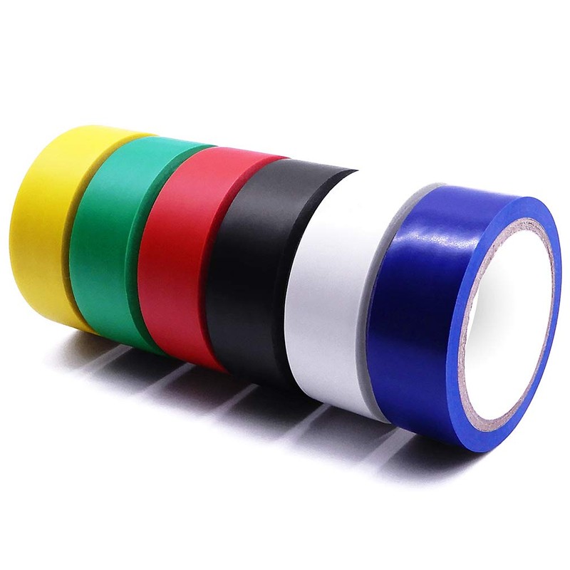 Maveek 6 Pack Mixed Colour PVC Electrical Insulation Tape -