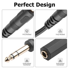 YACSEJAO 1/4 Inch Headphone Y Splitter 20 cm / 8 Inch 6.35 mm 1/4 Inch TRS 1 Male to 2 Female Audio Speaker Cable