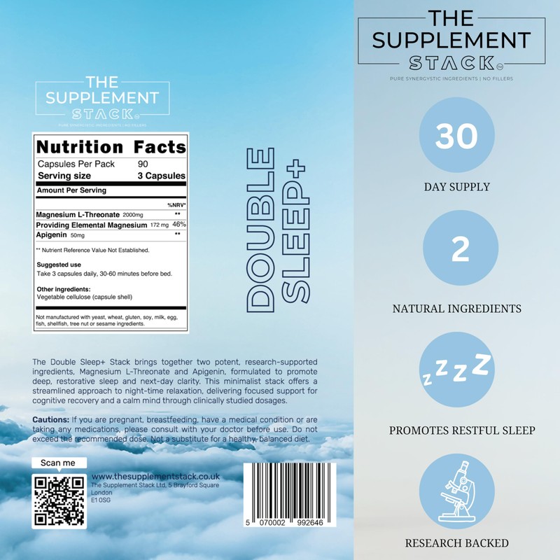 The Supplement Stack - Double Sleep+ - Magnesium L-Threonate &
