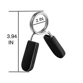 2 Inch Barbell Clips, 4 PCS of Olympic Barbell Clamps, Weight Bars for Lifting, Spring Weight Clips for Weightlifting Strength Training and Fitness (2 Inch, 4Pcs)