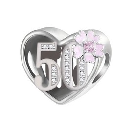 Minimalist Charm Jewelry 50th Charm For Bracelet, 50th Birthday Charm