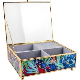 San Francisco Music Box The San Francisco Music Box Company Iris Glass Musical Jewelry Box