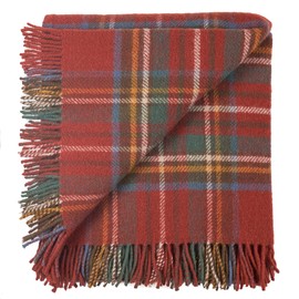 Prince of Scots Highland Tweeds 100% Pure New Wool Fluffy Throw (Antique Royal Stewart)
