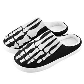 Glaphy Skull Skeleton Feet Slippers for Women Men, Memory Foam Slippers Shoes for Home Indoor Outdoor Bedroom