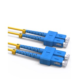 VANDESAIL SC to SC Single Mode Fiber Patch Cable 1M, OS2 Fiber Cable 1G/10GB Duplex SMF Fiber Jumper Optical Patch Cable 9/125µm LSZH for QSFP Transceiver -1M(3.28FT) 1pack