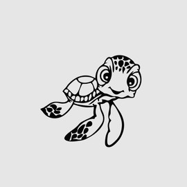 DF Squirt Sea Turtle Decal Sticker - Finding Nemo Vinyl Decal for Cars, Laptops, Bumpers & More -Die-Cut Design