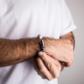 Akitsune Portus Sailing Rope Bracelet | Magnetic Capsule Clasp Bracelet Women's Anchor Men's Maritime - Silver, Stainless steel, silver, nylon