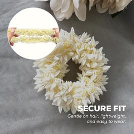 Artificial Gajra for Hair Buns & Braids, Reusable Scented Jasmine Flower Traditional Indian Bridal Jewelry Hair Accessory for Weddings, Festivities & Casual Days for Women