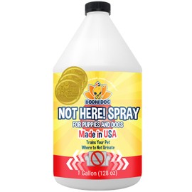 Bodhi Dog Not Here! Spray - Trains Your Pet Where Not to Pee Indoors or Outdoors - Anti Marking Deterrent for Furniture, Carpet & Floor - Training Corrector for Puppy & Dogs - Made in USA (128 Fl Oz)