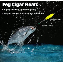 YOTO Peg Floats for Catfish Crappie,Foam Cigar Slip Fishing Corks Bobbers for Santee Rig