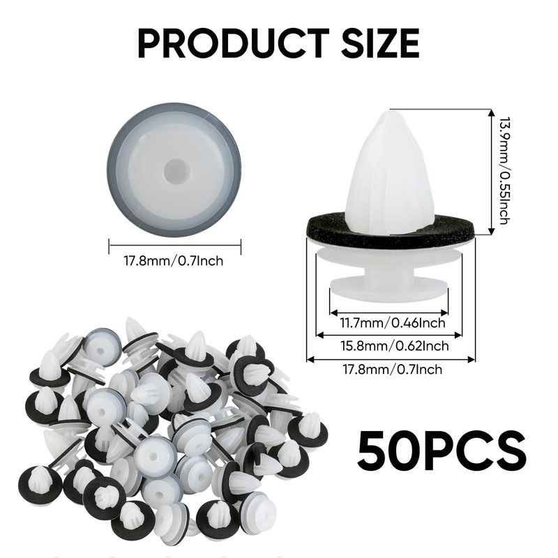 50PCS Car Trim Clips Plastic Fasteners: Universal Auto Panel Retainer