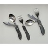 Camping 2 Piece Stainless Steel Cutlery Set with Carabiner and