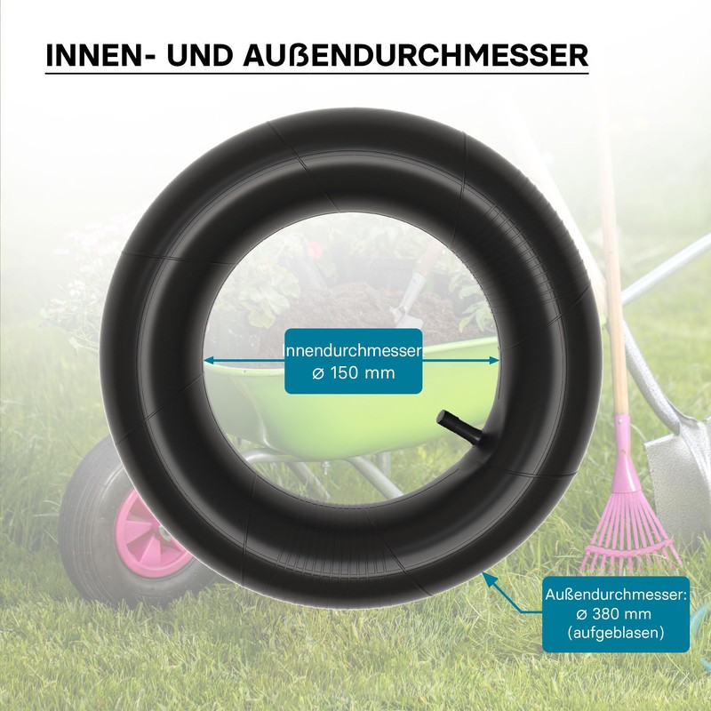 Schlauch für den Rasenmäherreifen 15x6.00-6 mit geradem Ventil Reifendecke Reifenschlauch