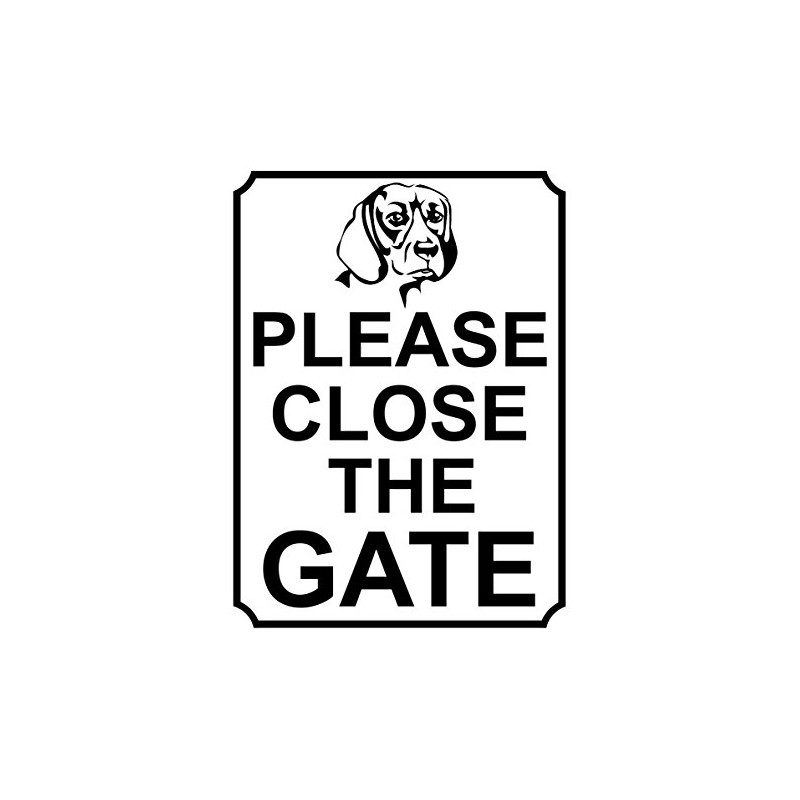 SHAWPRINT PLEASE CLOSE THE GATE METAL DOG THEME SIGN 150MM