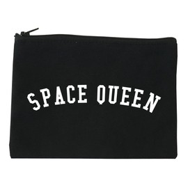 Space Queen Weed Leaf 420 Cosmetic Makeup Bag Black Medium