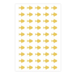 ARK Creation 50 Wedding Meal Stickers for Place Cards - Place Card Menu Choices - Wedding Meal Choice Sticker (Gold, Fish-2)