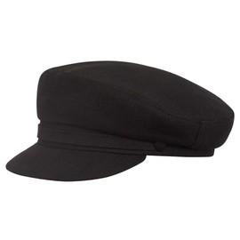 Sterkowski Pireus Schirmmütze | Sommer Leinen Mütze | Schirmmütze Bretonischer Hut Fischerhut Herren Leichte Sommermütze Herren Retro Leinen Mütze Fischerhut Leinen Herren 59 cm Schwarz