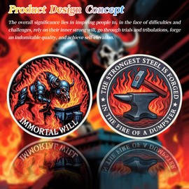 Unstoppable Dumpster Fire Challenge Coin - The Strongest Steel is Forged in The Dumpster Fire Coin - Funny Desk Accessories for Work - Inspirational Gifts for Men and Women (1)