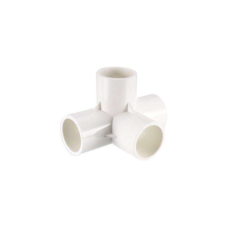 sourcing map 4 Way Elbow PVC Pipe Fitting Furniture Grade