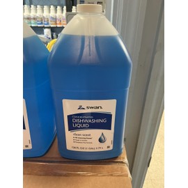 Swan Clean Scent Concentrated Dishwashing Liquid, 2X Formula, Blue, 1 Gallon