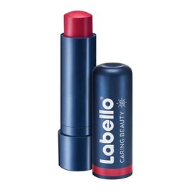 LABELLO Bálsamo Labial Caring Beauty Red (4.8 g), Color Intenso y Cuidado Duradero con Vitamina E y Aceite de Almendras Orgánico
