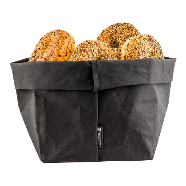 Washable Paper Bags, Reusable Paper Bag, Durable, Long Lasting - Black - 7.9 x 9.8 Inches - Duralux - 1ct Box - Restaurantware
