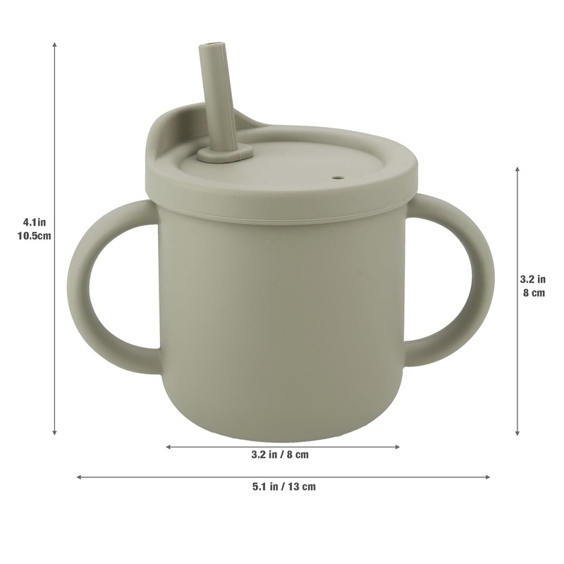 PandaEar 2 Pack Silicone Baby Straw & Snack Cup with