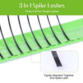 ALLOVE Spike Lash Extensions 0.07mm 3 in 1 D Curl 15-20mm Mixed Tray Lash Spikes Premade Fan Individual Eyalash Extension Supplies Matte Black Classic Single Lashes