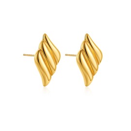SLOONG Chunky Gold Earrings for Women - Trendy Statement Jewelry 2024 Big & Vintage Styles Non-Tarnish Gold Chunky Earrings (Gold)