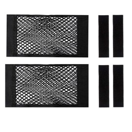 2 Pack Cooler Storage Bag, Heavy Duty Magic Adhesive Mesh Storage Net High Capacity Elastic Nylon Organizer Holder for YETI Tundra 45 Coolers and RTIC 45 Cooler Accessories, Car Resilient Pockets