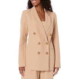 The Drop Women's Kurt Double Breasted Blazer, Praline, Large