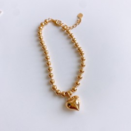 I promise to review the 18k plump heart ball chain silver bracelet. / 18k 통통하트 볼 체인 은팔찌 리뷰를 약속합니다.