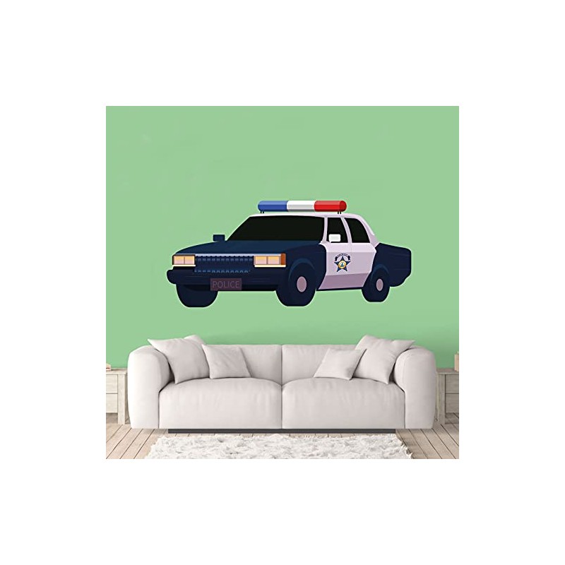 Wall Decal: Police Car Artwork Vinyl - Cop Vehicle for