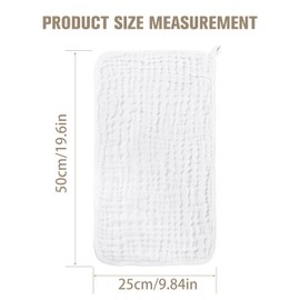 10 Pack Muslin Burp Cloths 100% Cotton Large 20''×10'' Thickened Baby Burp Cloths Super Soft and Highly Absorbent, Newborn Washcloth (White)