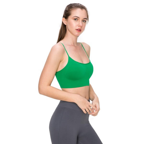 Kurve Women's Sports Bra Cami - Seamless Built-in Shelf Padded