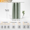BTTN Stall Fabric Shower Curtain, 54x78 Inch Long Linen Textured