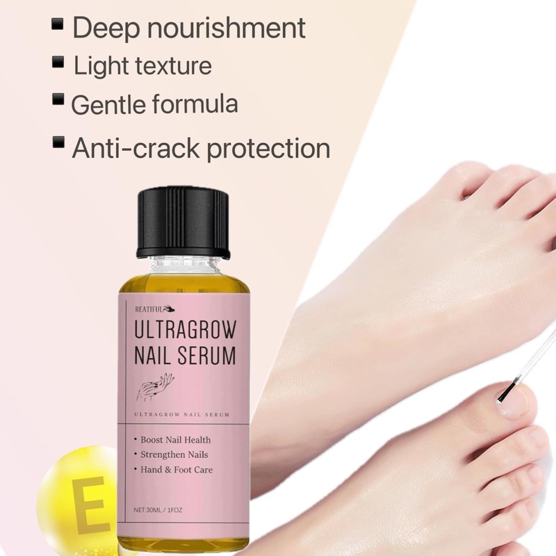 Organic Nail and Cuticle Oil, UltraGrow Nail Serum Natural