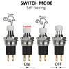 DIYhz 5Pcs Self Locking SPST Latching Type Dash ON/Off White