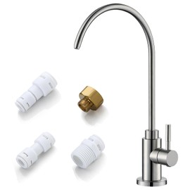 VMASSTONE Reverse Osmosis Faucet Fits Most RO Units or Water Filtration System, Non-Air Gap Stainless Steel Drinking Water Faucet for Bar, Kitchen Sink, RV (DM001 BN)