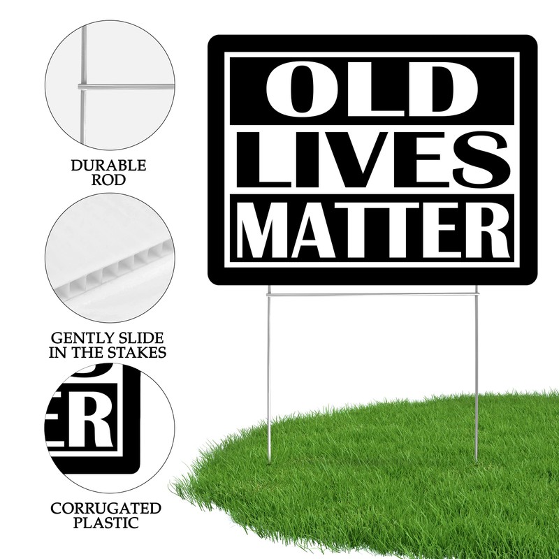 Funny Old Lives Matter Yard Sign Double Sided With Stake