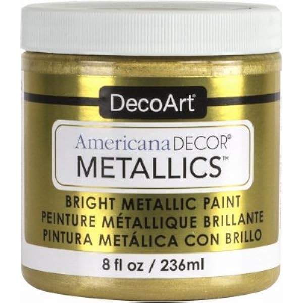 DecoArt ADMTL14-36 Americana Decor Metallics Craft Paint, Soft Gold, 8-oz.